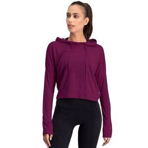 Three Sixty Six Women's Hoodie Crop Top Potent Purple Size Medium